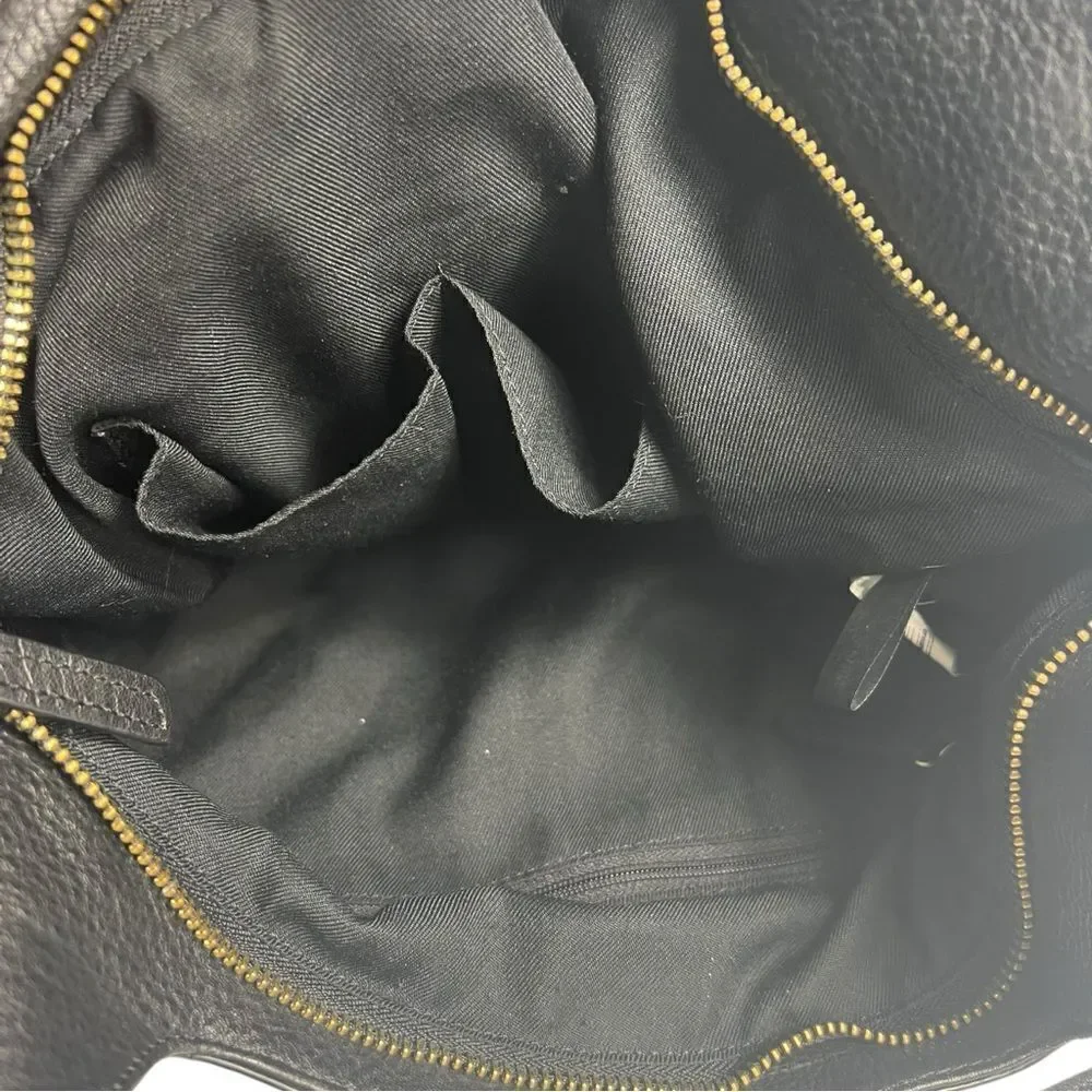 Vince Camuto Eliza Black Soft Pebbled Leather Tote Bag